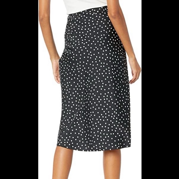 The Drop Women’s Silky Slip B&W Polka Dot Midi Skirt - Size Large - Picture 2 of 8